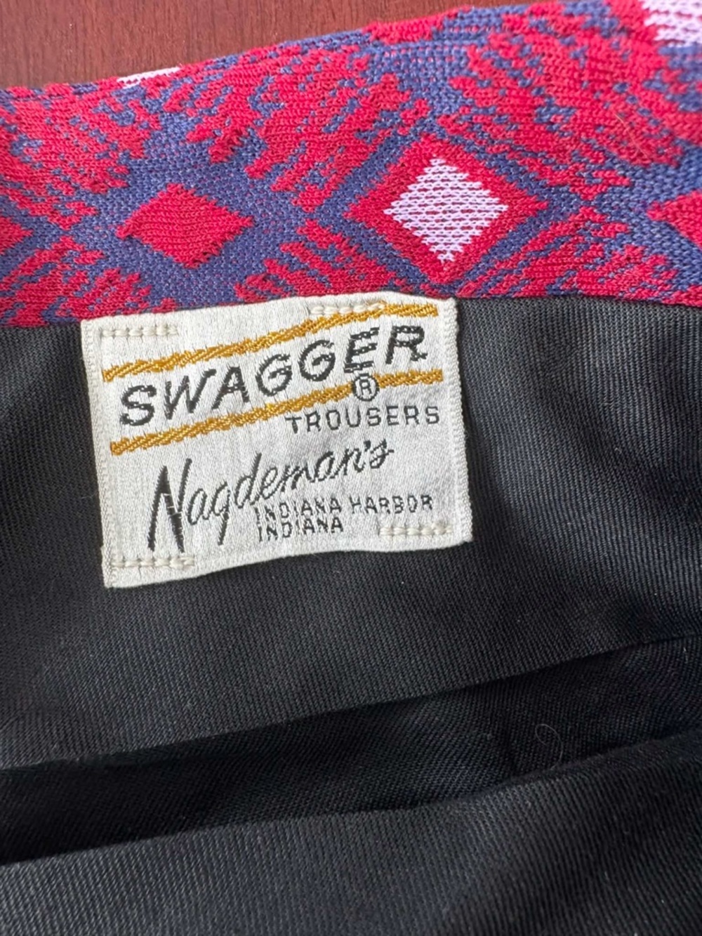 Swagger RARE Geometric Diamond Pants Retro Hippie Mod Disco Vintage 70s Trousers - Picture 4 of 5